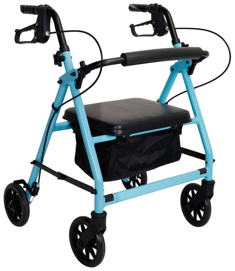 Petite Rollator - 4 Wheel Walker With Brakes and Seat